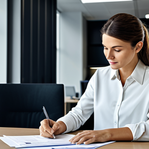 **

"A professional environmental manager in a modern office setting, reviewing documents related to sustainability initiatives, fully clothed in business attire, appropriate content, safe for work, perfect anatomy, natural proportions, professional, family-friendly, high-quality rendering."

**