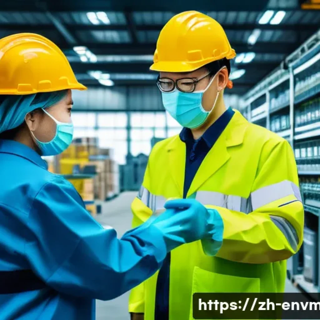 환경경영 실무 경험을 위한 가이드 - A modern industrial factory environment showcasing a comprehensive environmental risk identification...