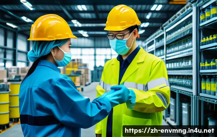 환경경영 실무 경험을 위한 가이드 - A modern industrial factory environment showcasing a comprehensive environmental risk identification...