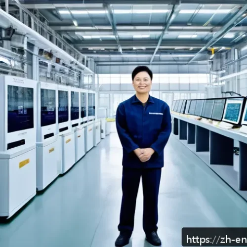 환경경영 업무의 중요성 - A modern factory interior showcasing advanced green technology with smart sensors and IoT devices mo...