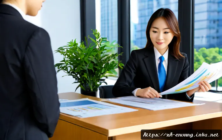 환경경영 경력 이직 가이드 - Photorealistic career transition scene for environmental management: confident mid-career profession...